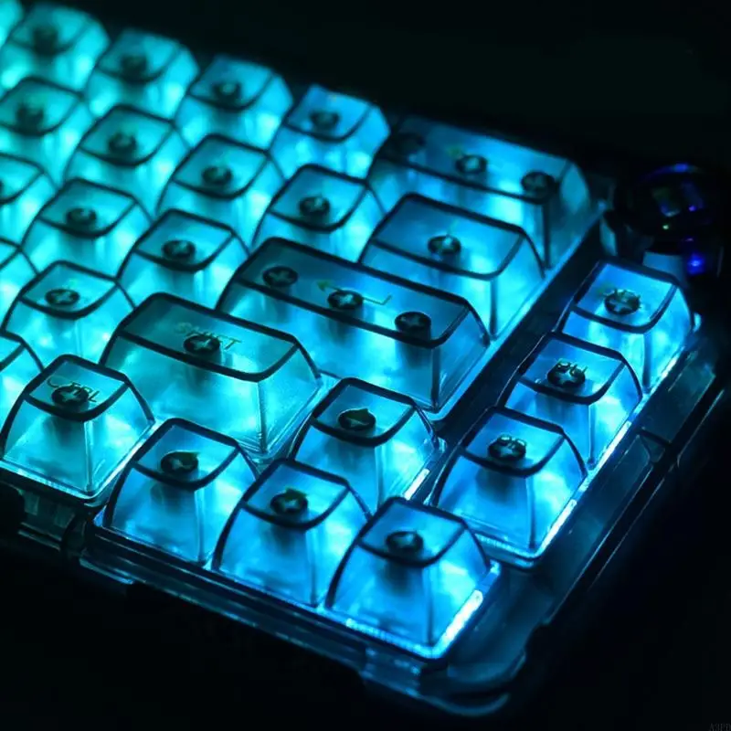 A3PD Only Keycap, Backlit PC Crystal Translucents Keycap 132Pcs CBSA Thicken Keycaps for 61/62/68/71/81/84/87