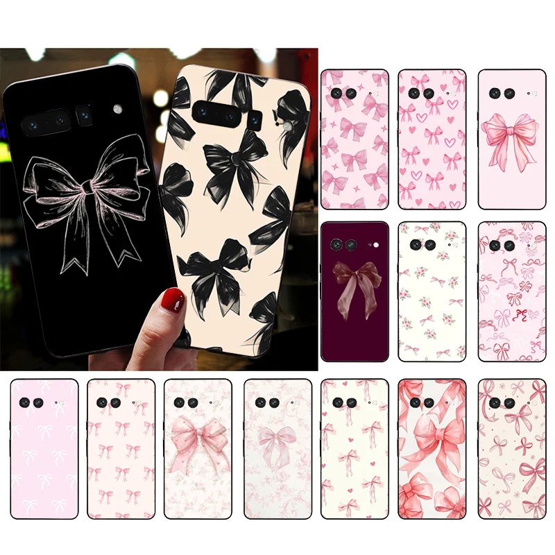 الوردي ربطة القوس فيونكة Carcasa Funda جراب هاتف لجوجل بكسل 10 9 برو XL 9A 8 7 6 برو بكسل 8A 7A 6A بكسل 8 7 6 5 #1