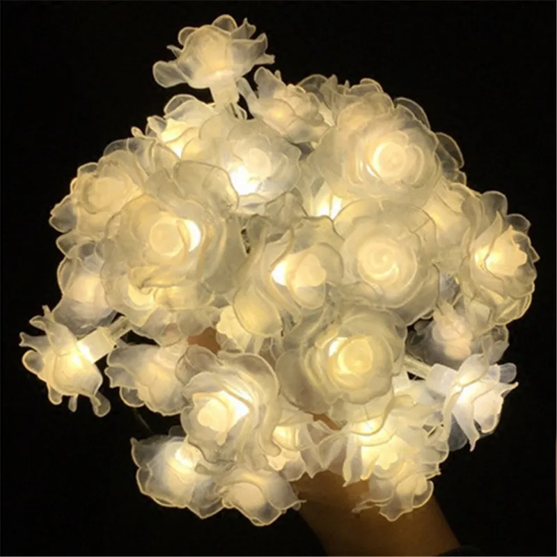 Rose Shape LED String Lights, Iluminação De Férias, Guirlanda De Fadas, Árvore De Natal, Festa De Casamento, Decoração Do Ramadã