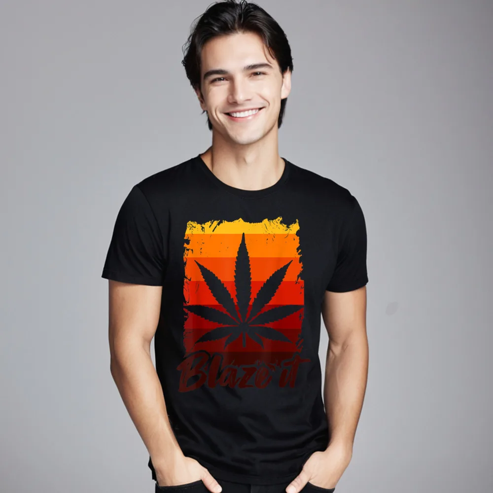 Funny Marijuana Shirt For Men Round Neck T-shirts Thanksgiving Day Casual Tees Short Sleeve Latest Combed cotton Tops Tees Adult