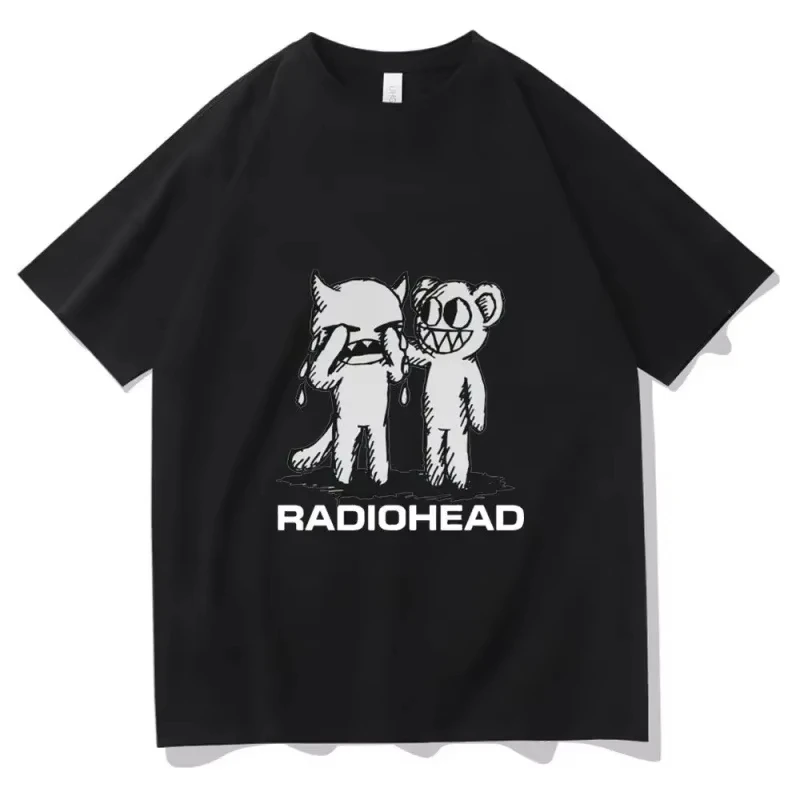 

Футболка Radiohead, футболка с изображением инди-рок-группы, аниме, летняя дышащая женская футболка с высококачественным поп-хлопком, мужская одежда, топы