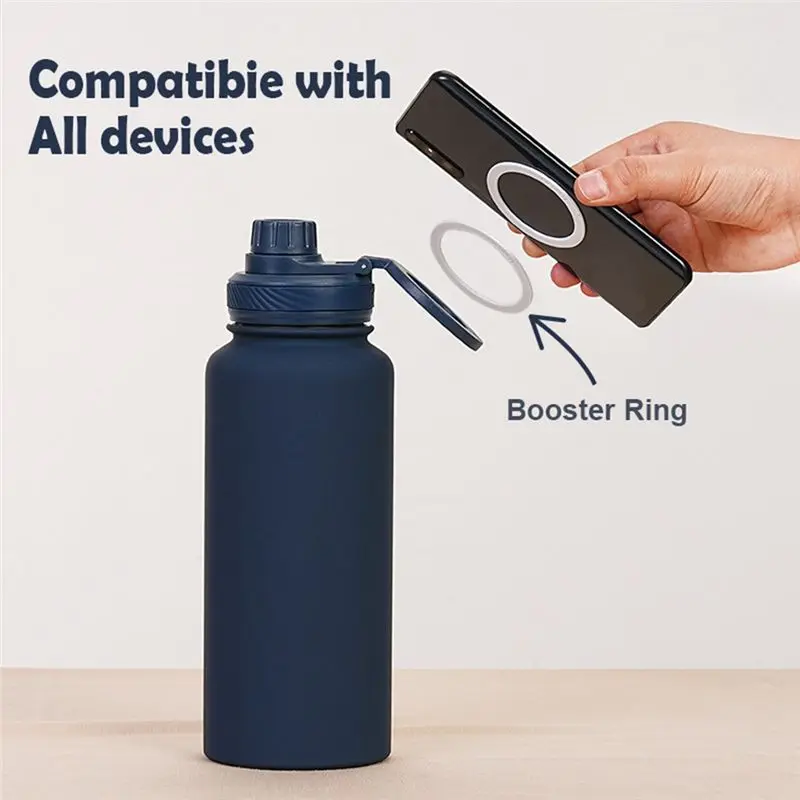 AS63-1L Thermoscup Cellphone Magnetic Stand Double Stainless Steel Portable Handle Protect Insulation And Cold Water Bottle