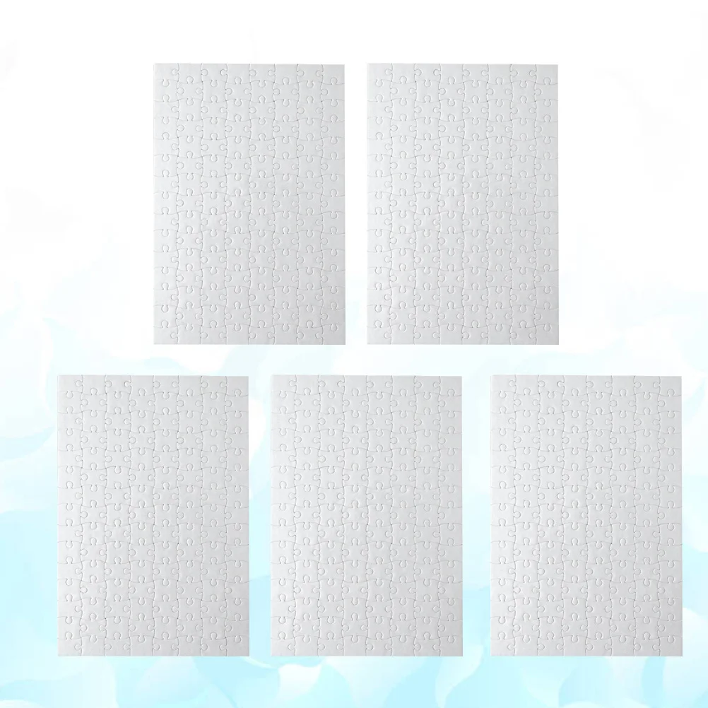 

5pcs A4 Puzzle Drawing Blank Puzzles Diy Paper Jigsaw Coloring Craft For Kids Adults Painting Drawing Activity Game Puzzles