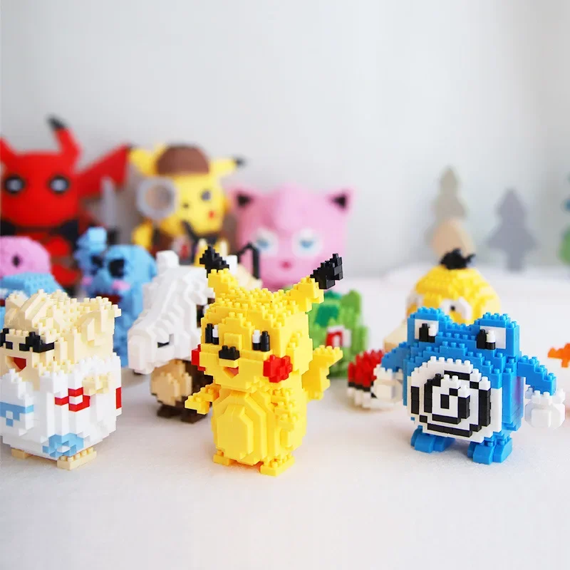 Pokemon Micro Building Blocks LBOYU Jigglypuff Gengar Mudkip Piplup Raichu Bulbasaur Pikachu Mini Brick Figures Toy  For Kids