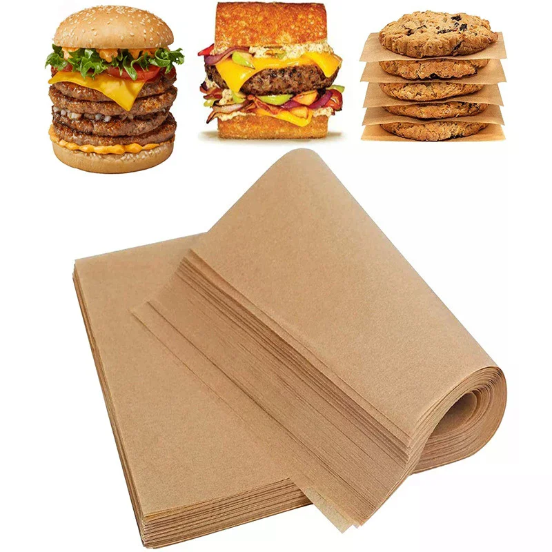 50/100 sheets of parchment baking paper, non stick pre cut baking paper, will not curl or burn wax paper