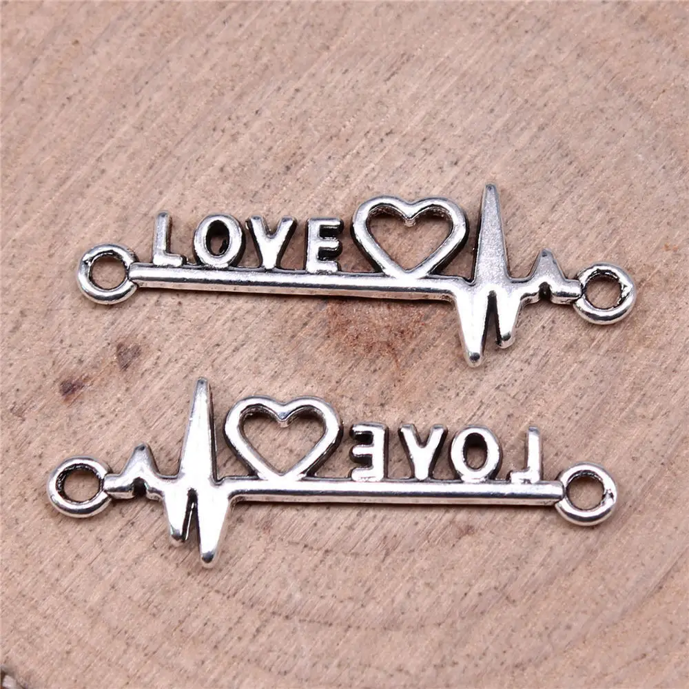 Aesthetic Electrocardiogram Love Connector Accessories Parts Child Jewelry Wholesale Findings & Components