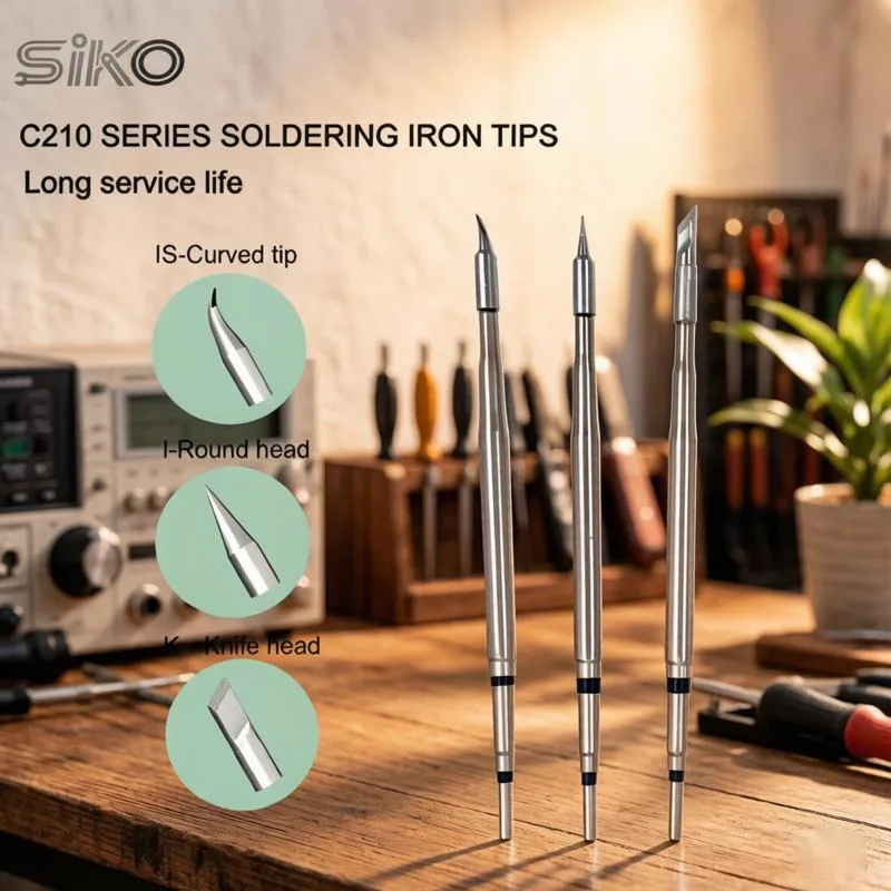 C210 Premium Soldering Iron Tip Ultra-Fast 1s Heating 1.8s Tin Plating Heavy Duty Copper Base Compatible with JBC T210 Series