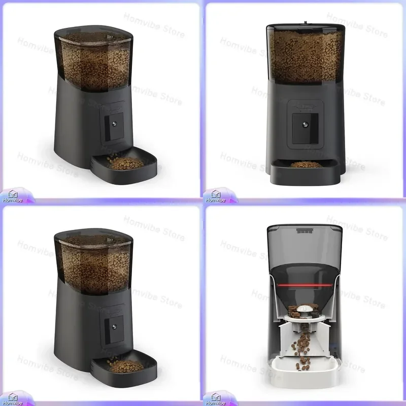 6L Smart Automatic Pet Feeder with APP Control WIFI Timing Voice Recording for Cats and Dogs Food Dispenser for Home Kitchen