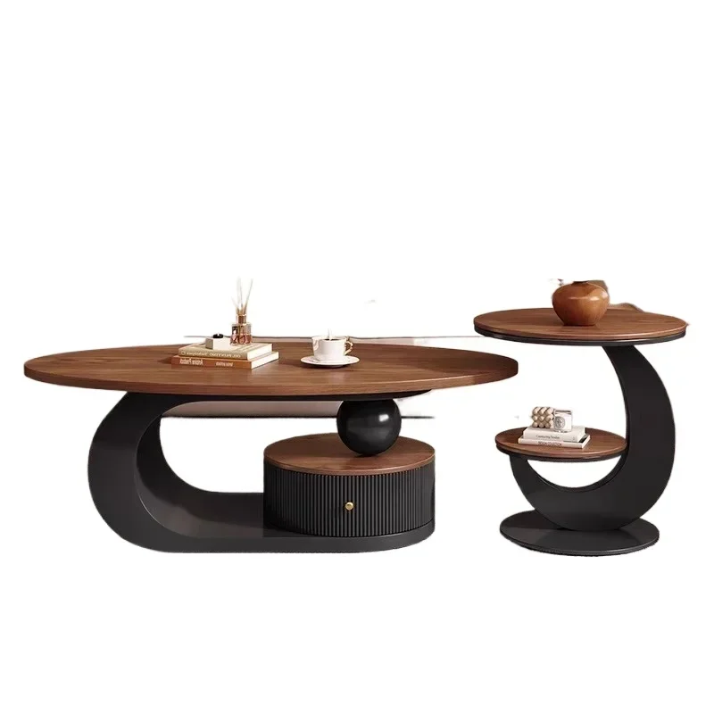 

Walnut coffee table light luxury high-end small apartment living room home French antique designer new coffee table