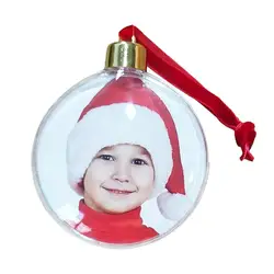 Christmas Transparent Plastic Photo Five-starBall Christmas Decorations Christmas Tree Decor Picture Holder Xmas Tree Pendent