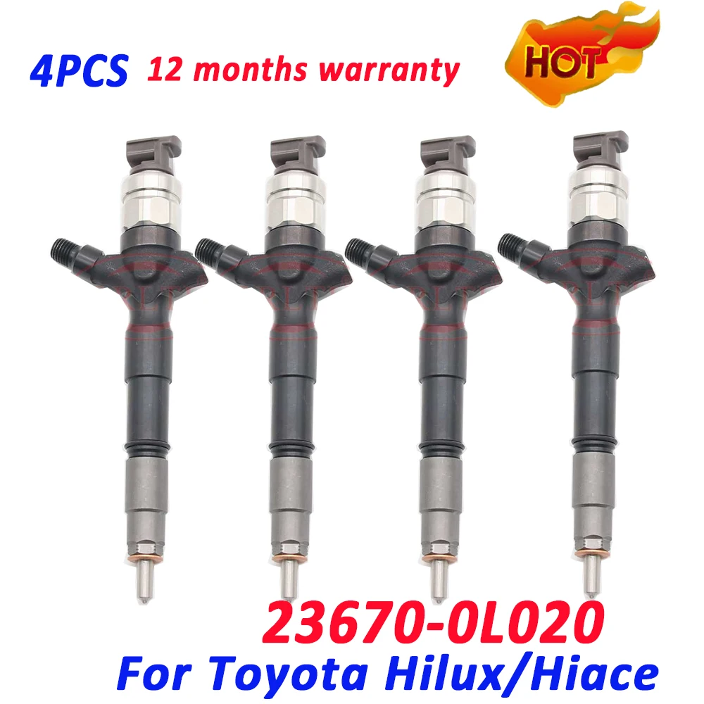 4PCS ORLTL 095000-5921 Common Rail Fuel Injector 23670-09070 Nozzle 23670-0L020 Auto Diesel Engine For Toyota Hiace Hilux 2KD