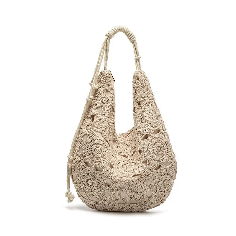 Factory Direct Sales 2026 New Elegant Commuting Versatile Tote Bag Seaside Vacation Woven Bag Temperament Simple High-capacity