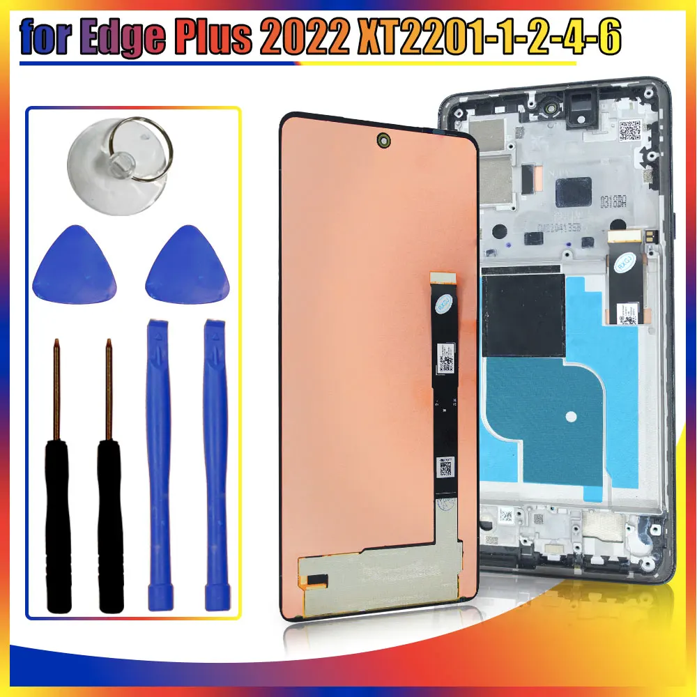 Tested LCD for Motorola Moto Edge Plus 2022 XT2201-1 LCD Display Touch Screen Digitizer Replacement for Moto Edge Plus 2022 LCD