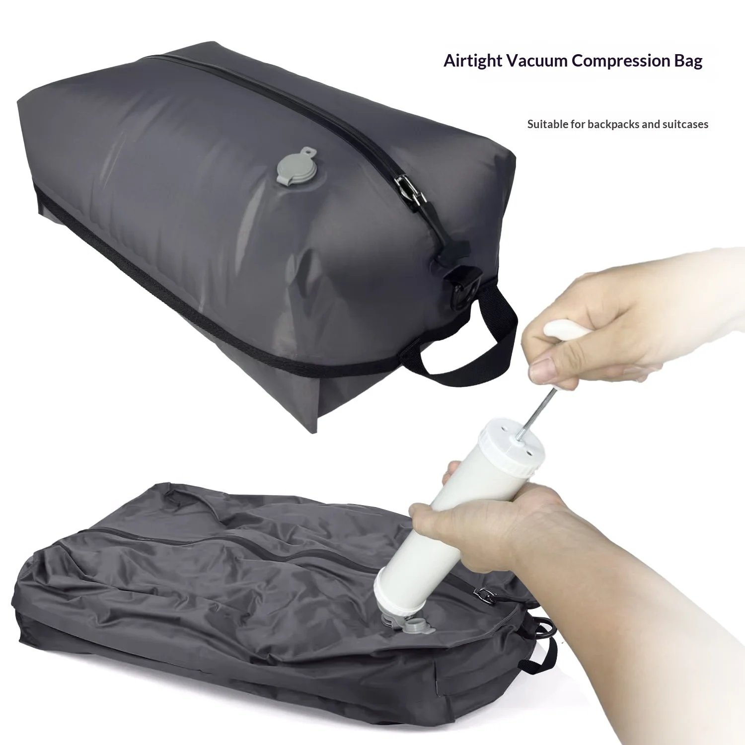 Foldable Travel Duffel Bag with Vacuum Compression Bags, Large Capacity Waterproof Weekender Bag Travel Compression Bag