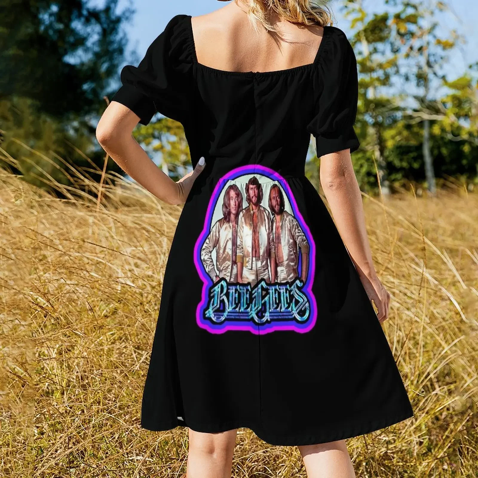 فستان Bee Gees Vintage 1970s الكلاسيكي المتعثر بدون أكمام ملابس نسائية صيفية فستان صيفي للنساء 2025