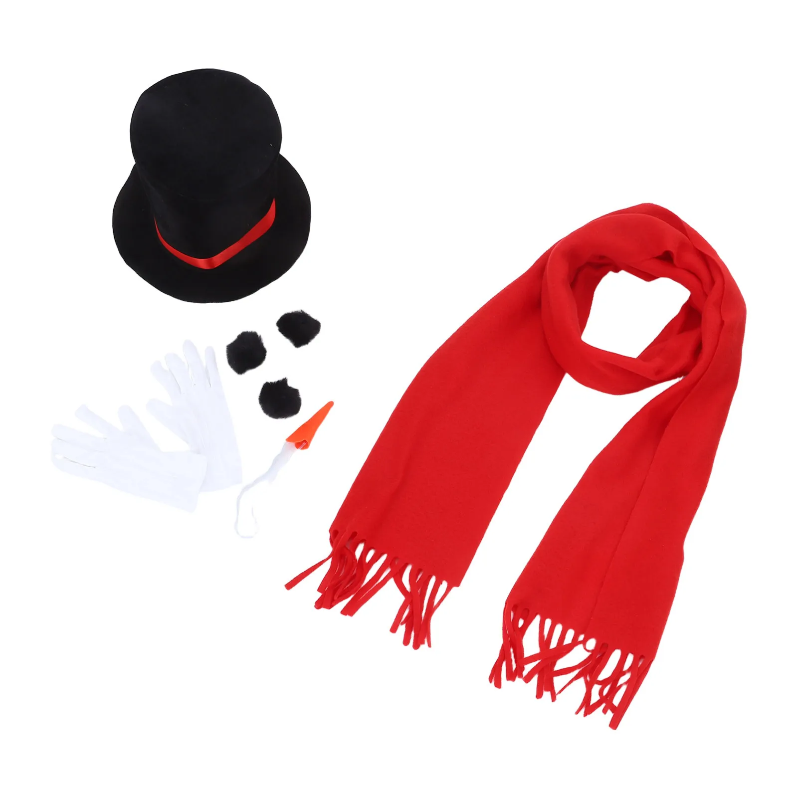 1 ensemble de costumes de bonhomme de neige pour, Kit de déguisement de bonhomme de neige doux avec chapeau écharpe, déguisement de jeu de noël, utilisation pour événements