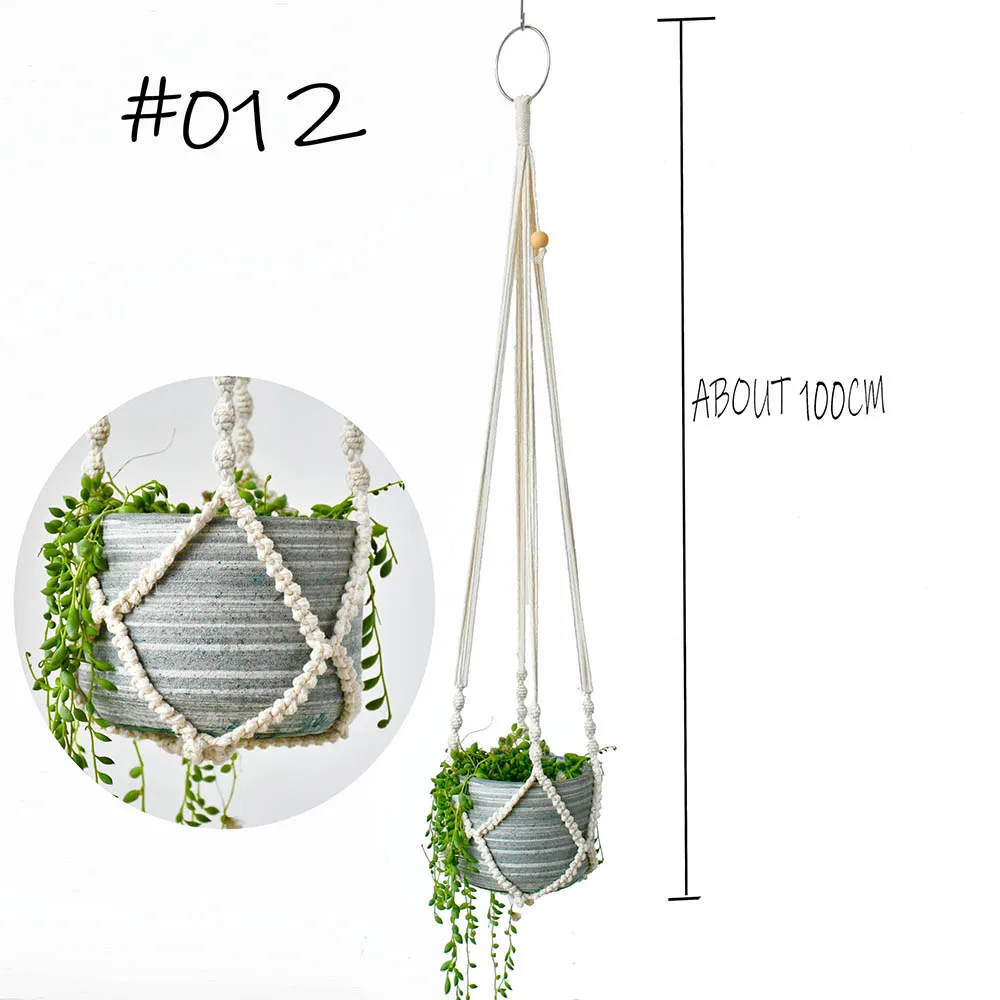 Hot sale handmade boho style macrame  plant pot holder indoor window flower pot hanger