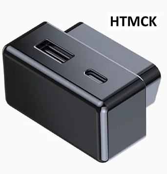 HTMCK Hidden OBD Power Tap for Tesla Model 3/Y, USB + Type-C Dual Port Fast Charging Plug