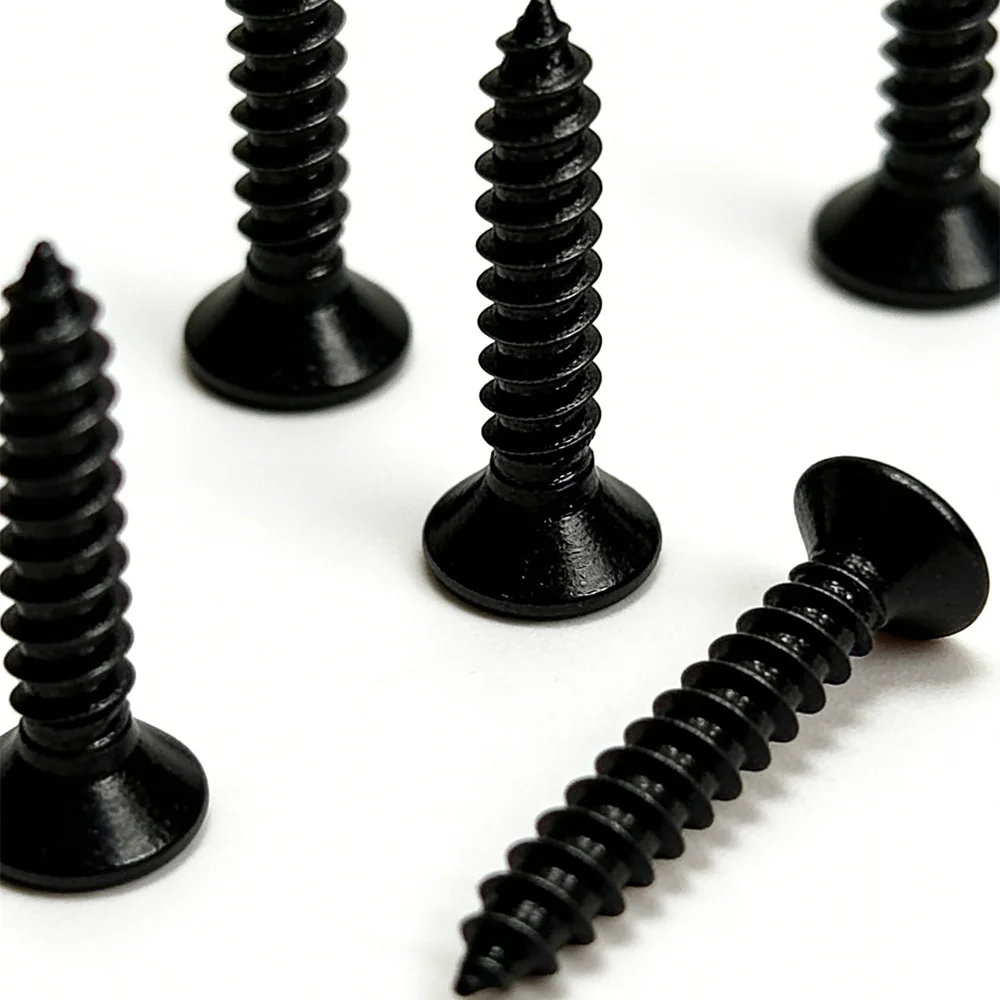 380 schwarze selbstschneidende Schrauben (6 mm, 8 mm, 10 mm, 12 mm, 14 mm, 16 mm, 18 mm, 20 mm), Holzschrauben-Verriegelungsset – Detail 6