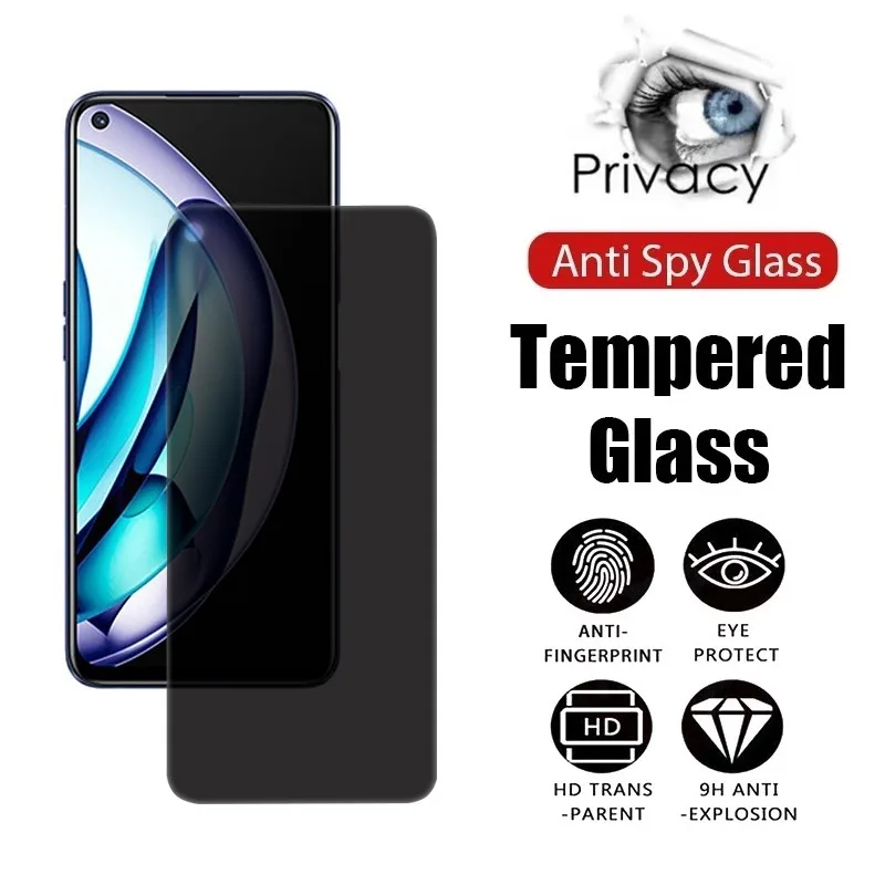 Privacy Screen Protector For Realme C55 C53 C35 C31 C25Y C25S  C21Y Anti-Spy Tempered Glass For Realme 11 10 Pro GT NEO 5 3T Pro