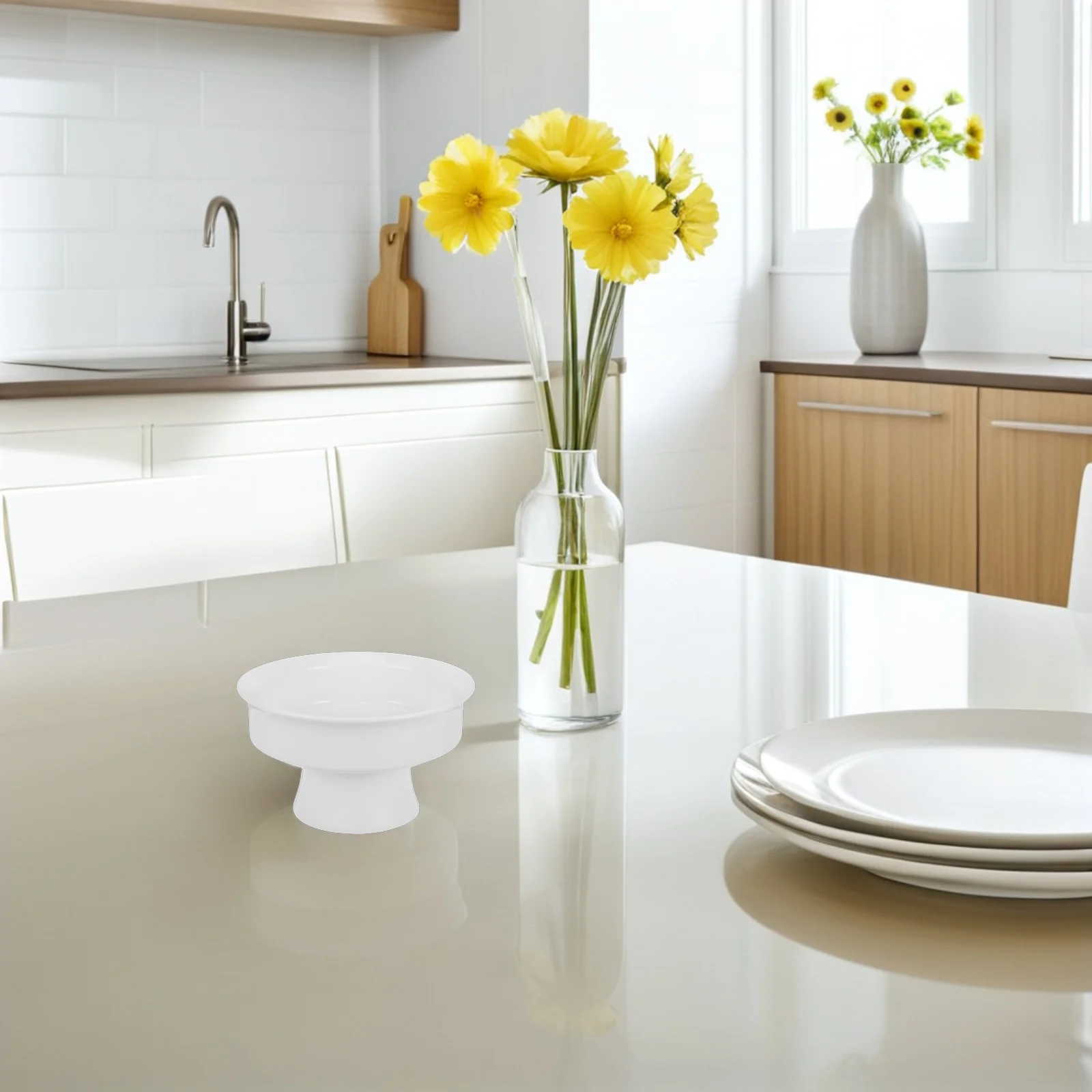 

Footed Ceramic Dessert Bowl 5.5 Inch White Elegant Pedestal Style Small Bowl for Ice Cream Snacks Kitchen Table Decoration