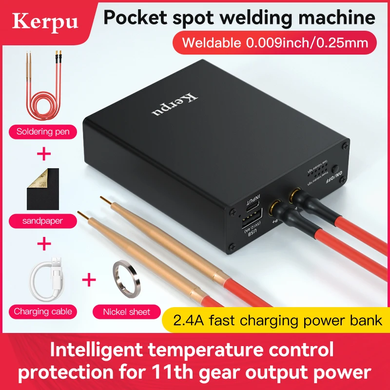 Kerpu Saldatrice a punti portatile Palmare Piccolo fai da te Set completo di accessori Kit scheda di controllo batteria al litio 18650 Mini