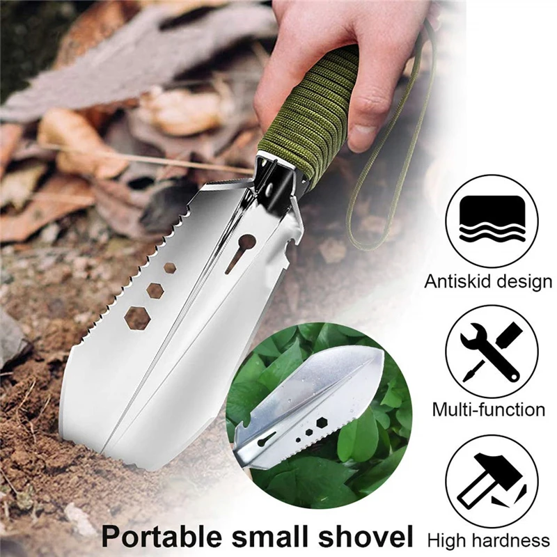 Stainless Steel Gardening Shovel With Sawtooth Hex Wrench Ruler Digging Trowel Outdoor Gardening Farming Sharp Shovel Bonsai