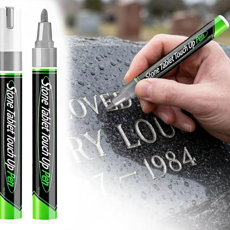 

Tombstone Lettering Repair Paint Pen for Grave Marker Metal Stone High Heat Resistant Waterproof Fade Proof Outdoor Use