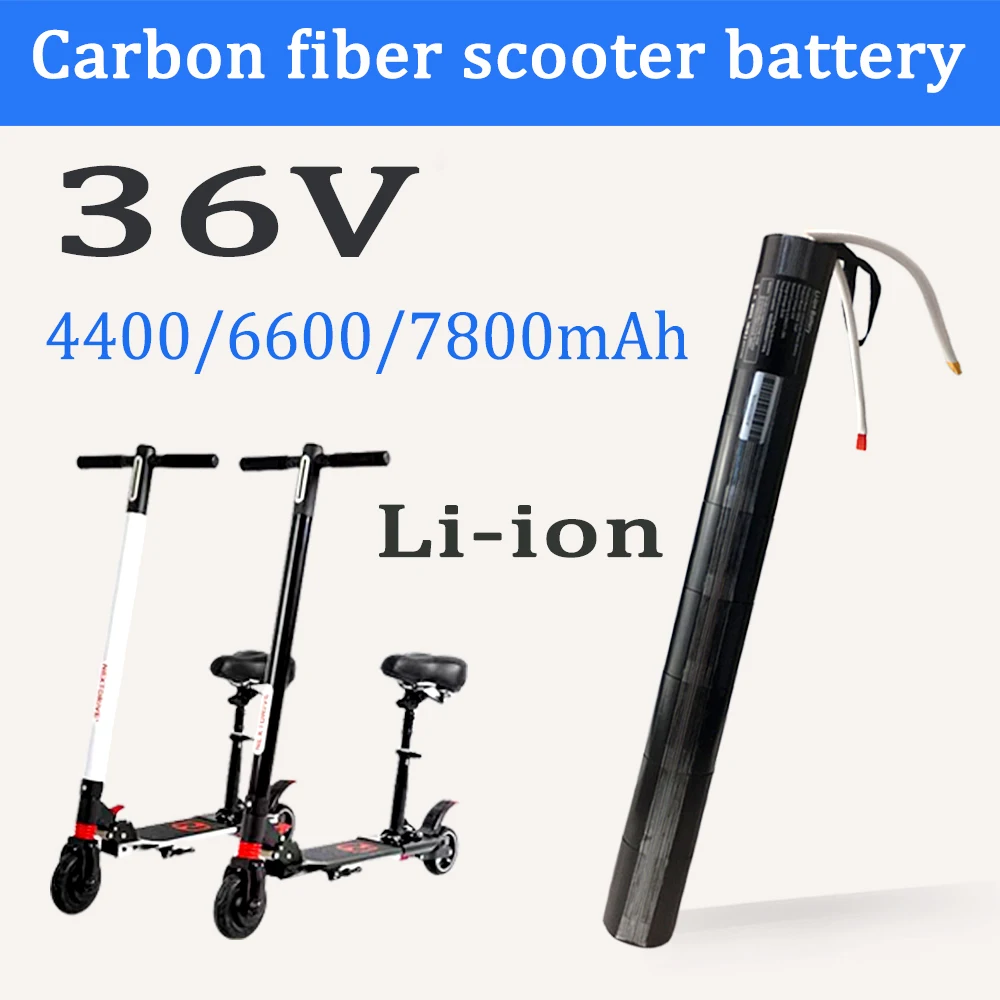 

100% New BMS 36V 4.4/6.6/7.8Ah High capacity Scooter Carbon Fiber 18650 Lithium Battery Pack