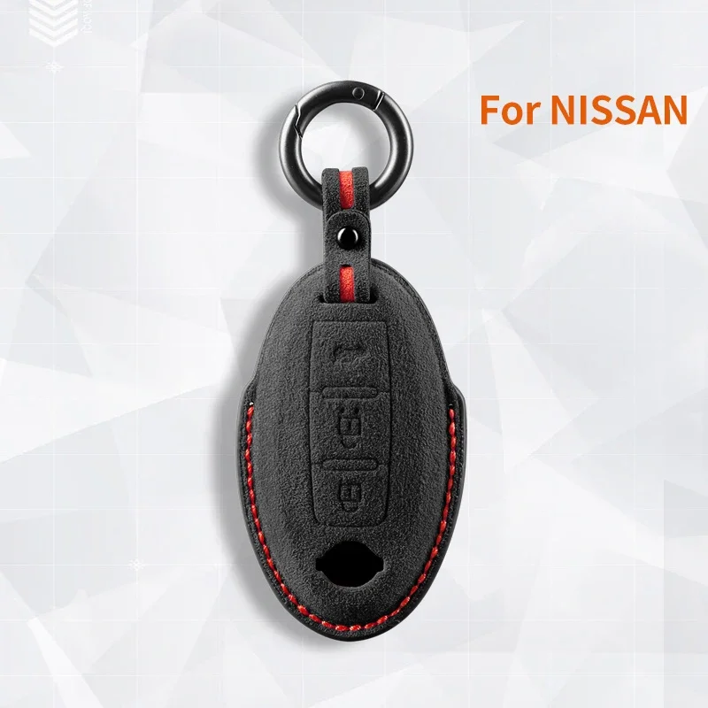 Car Key Case Cover Shell Keychain for Nissan Juke X-trial Qashqai Micra Leaf Note Murano Lafesta for Nissan Suede Key Fob