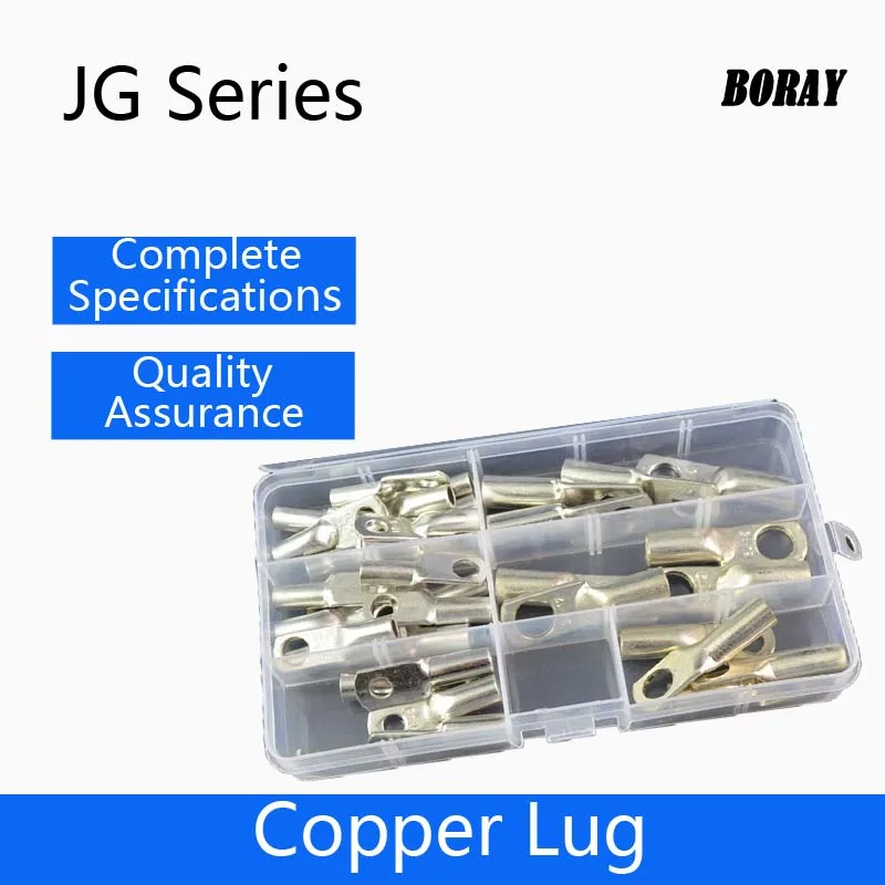 

5Pcs 10Pcs JG10-6/8/10-JG50-12 Marine Copper Screw Hole Electric Wire Cable Ring Tubular Cord End Lug Connector Crimp Terminal
