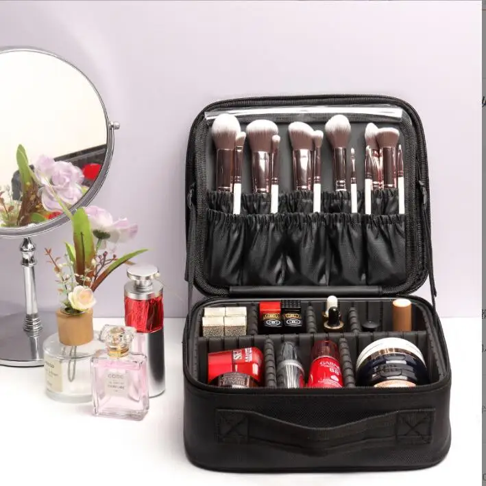 Make-up spiegel tasche Reise Kosmetik Tasche Für frauen Tragbare Beauticia Weibliche Machen Up Lagerung Box Nagel Werkzeug Koffer