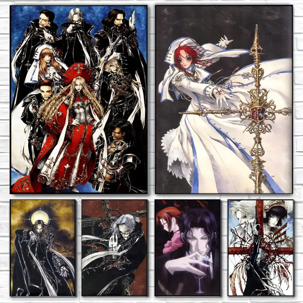 Gothic Anime T-Trinity Blood Poster  Self-adhesive Art Waterproof Paper Sticker Coffee House Bar Room Wall Decor