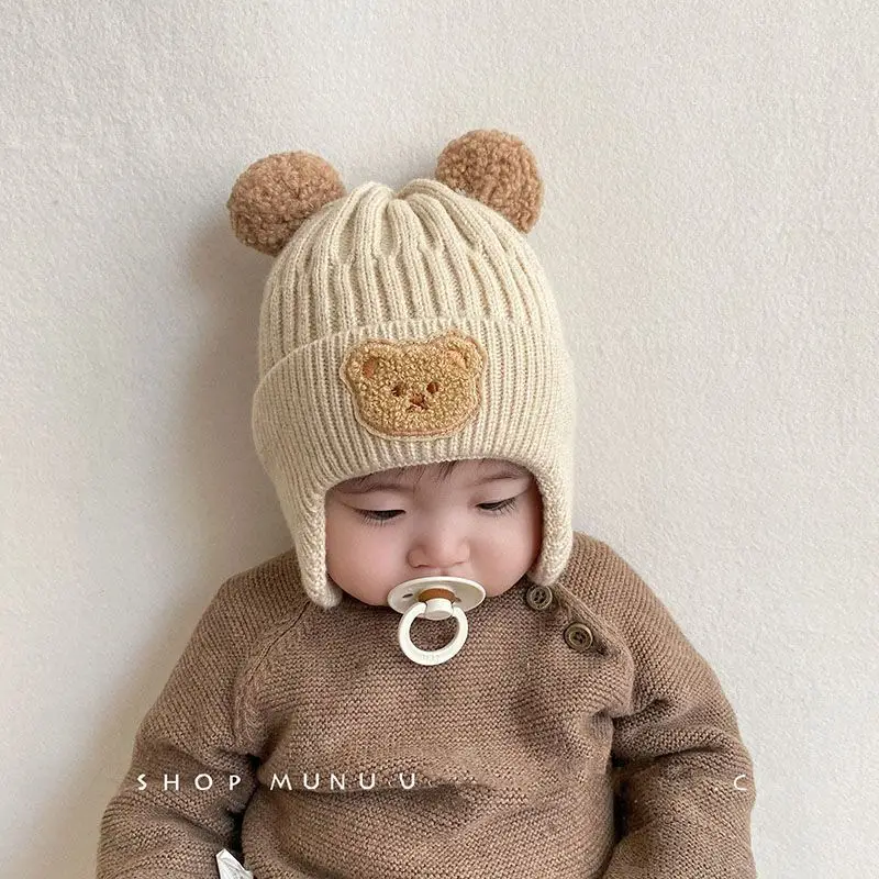 

Autumn and winter children's warm hat, baby hat, Korean version cute little bear ear protection hat, thickened warm windproofhat