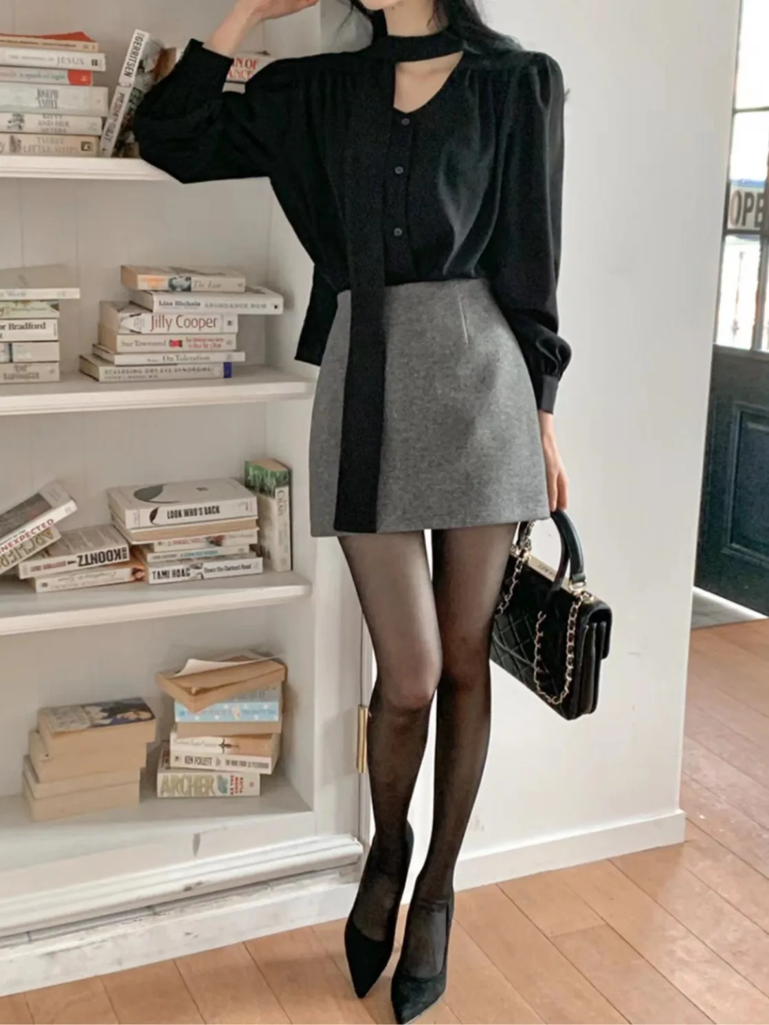 Chic Long Sve v-ne femmes irt ceinturé automne Design polyvalent Busin décontracté mince matériel trajet Sle printemps automne