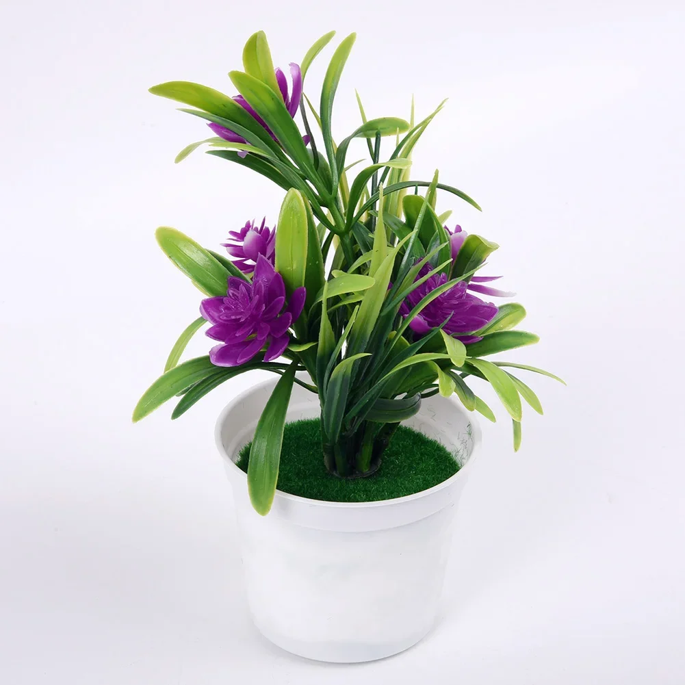 

Artificial Bonsai Small Artificial Bonsai Tabletop 11*18 Cm Home Decoration 5pcs Lotus Fake Flower Artificial Decorations