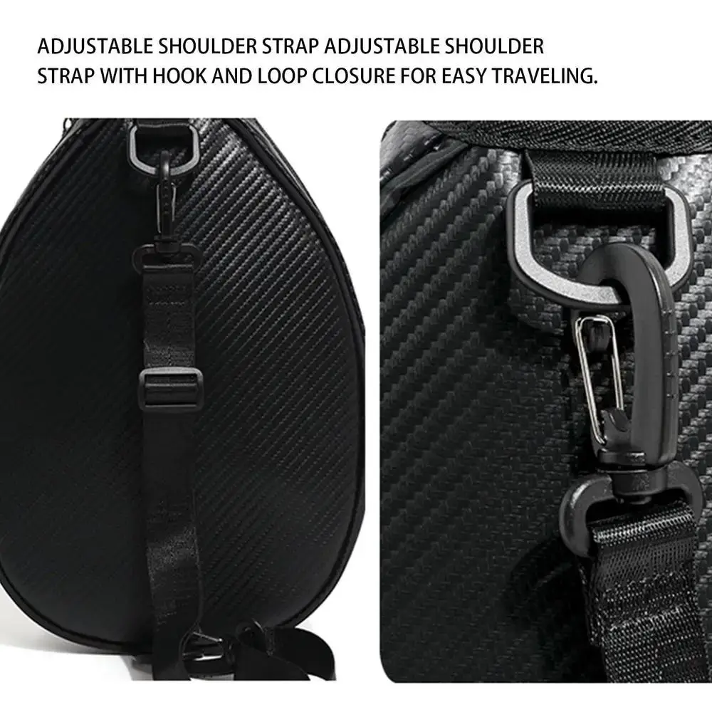 

Crossbody Pickleball Shoulder Bag Adjustable Comfortable Straps Pickleball Paddle Cover Large Capacity Black Sports Fitness Bag