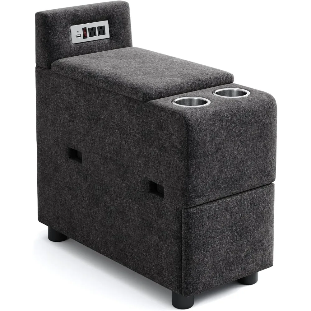 

Console for Rubik I Modular Sectional Sofa, Multifunctional Side Table Integrated Power, Cup Holders, Table