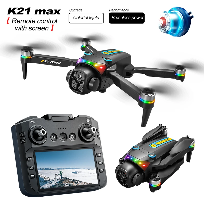 

New K21 MAX Drone Professional 4K HD Camera Aerial FPV Brushless Optical Flow Large Screen Control Aircraft RC Quadcopter Toys