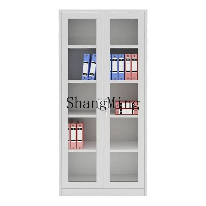 FG  good-looking  File Cabinet Iron Storage Archive Office Full Glass Cabinet with