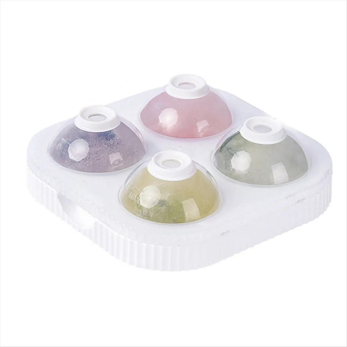 ABFW Ice Ball Maker Large 6.5cm Big Round Sphere High Balls Ice Shape Cube-Mold Tray for Whiskey Cocktail Bar Tools,White