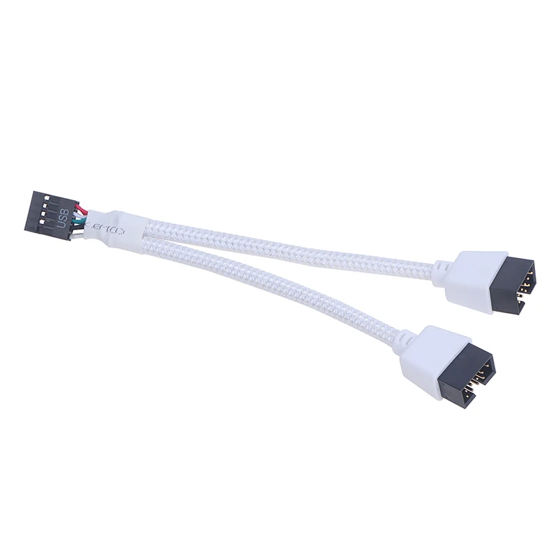 Audio HD Extension Cable For PC DIY 15cm Computer Motherboard USB Extension Cable 9 Pin 1 Female To 2 Male Y Splitter