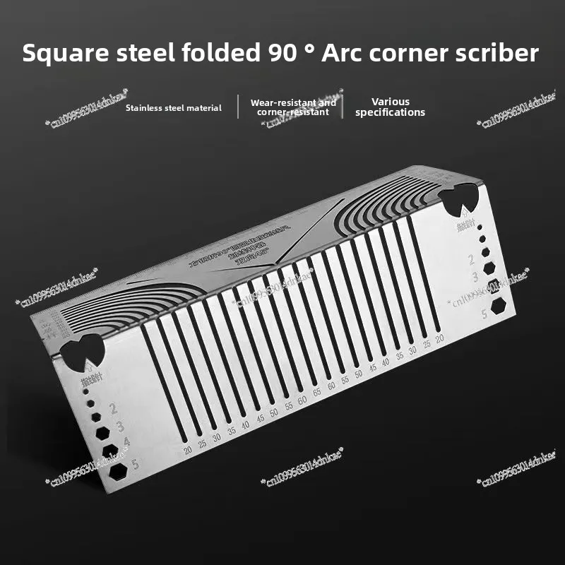 

Square Tube Folding Round Ruler Multifunctional Scribing Square Tube Folding Rounded Corners Right Angle Artifact Angle Ruler