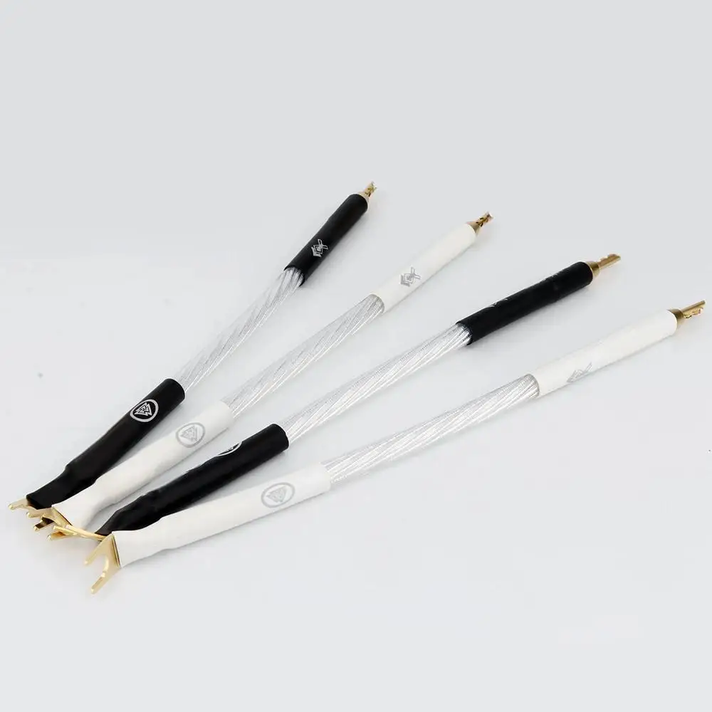 

4Pcs/Set Preffair X417 Ultra High-End Sterling Silver Plated Jumper Bridge Cables Banana to Banana/Y-Spade Plug Jumper Line