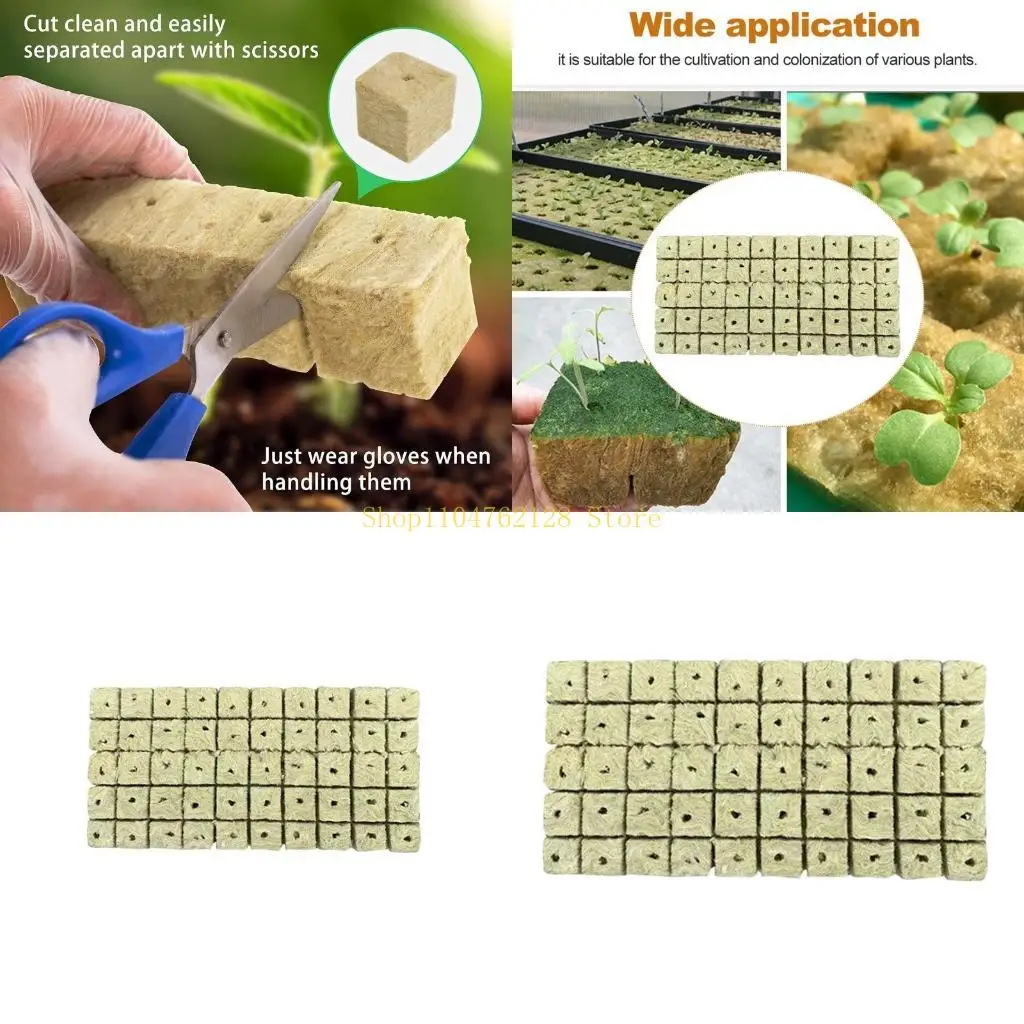

50 Pcs Rock Wool Grow Cubes for Cuttings Cloning Plants Propagation Starting Hydroponic Grow Media Rooting Cuttings best sale