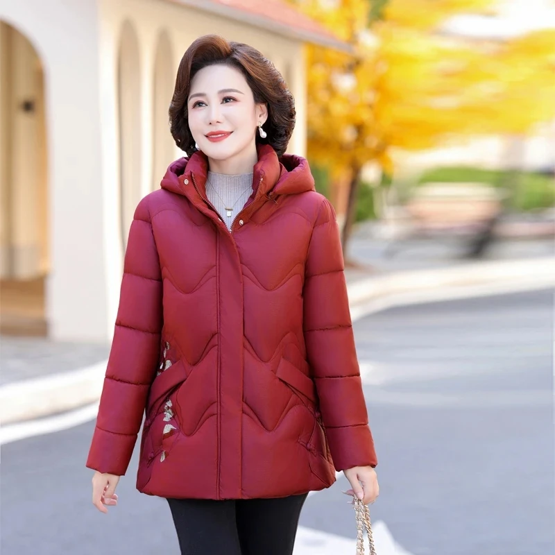 Winter Thick Warm Down Cotton Padded Jackets 2025 New Autumn Jackets Loose Women's Parka Hooded Stand Collar Long Sleeve Outwear