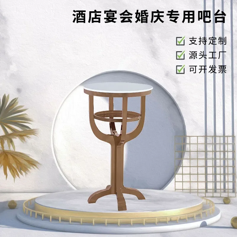 Haute Couture Small Round Bar Table for Milk Tea Shop High Table with Tempered Glass Top and Stainless Steel Frame American