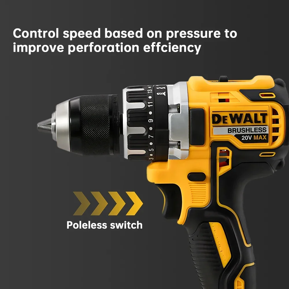 Dewalt-Perceuse à percussion sans fil DCD796, perceuse sans balais, perceuse multifonctionnelle aste, batterie portable 20V, outils électriques