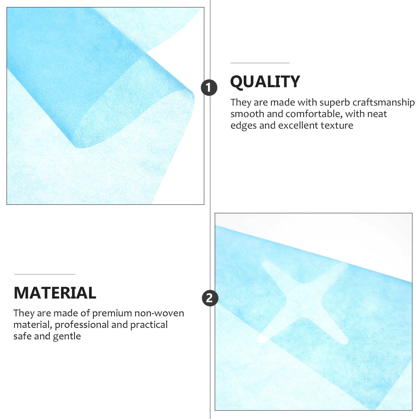 

100pcs Disposable Face Massage Pads Non-Woven Breathable Hole Design Smooth Edge Salon Home Use Massage Sheets Rest Cradle