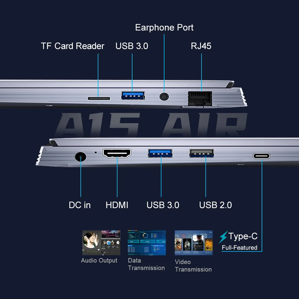 لاب توب Air ، فتح بصمة الإصبع ، لوحة مفاتيح خلفية ، نوافذ 11 ، FHD ، IPS16GB ، DDR4 ، GB SSD ، AMD Ryzen 54600U ،